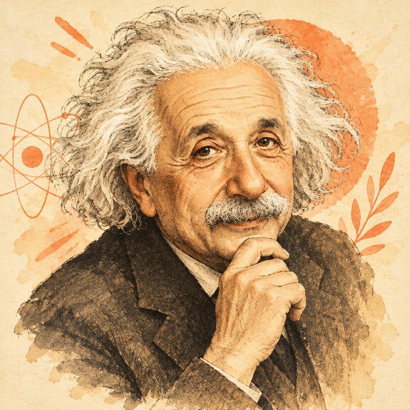 Ilustração de Albert Einstein